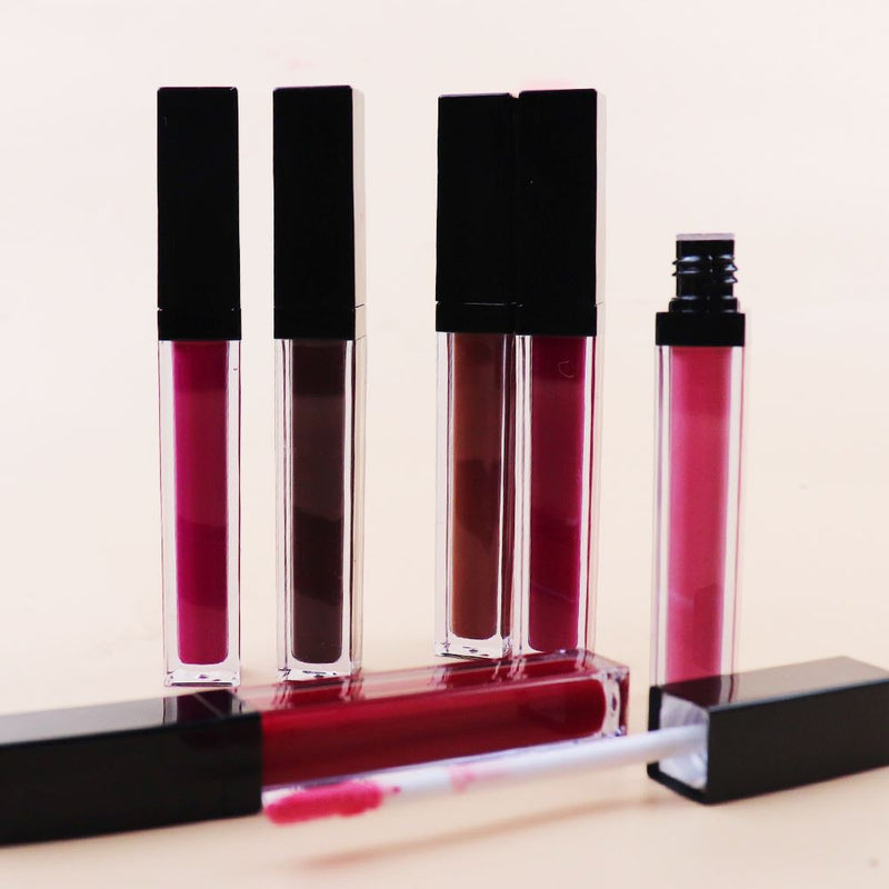 Lápiz labial líquido antiadherente con tapa negra personalizada en 39 colores (#01-#30)