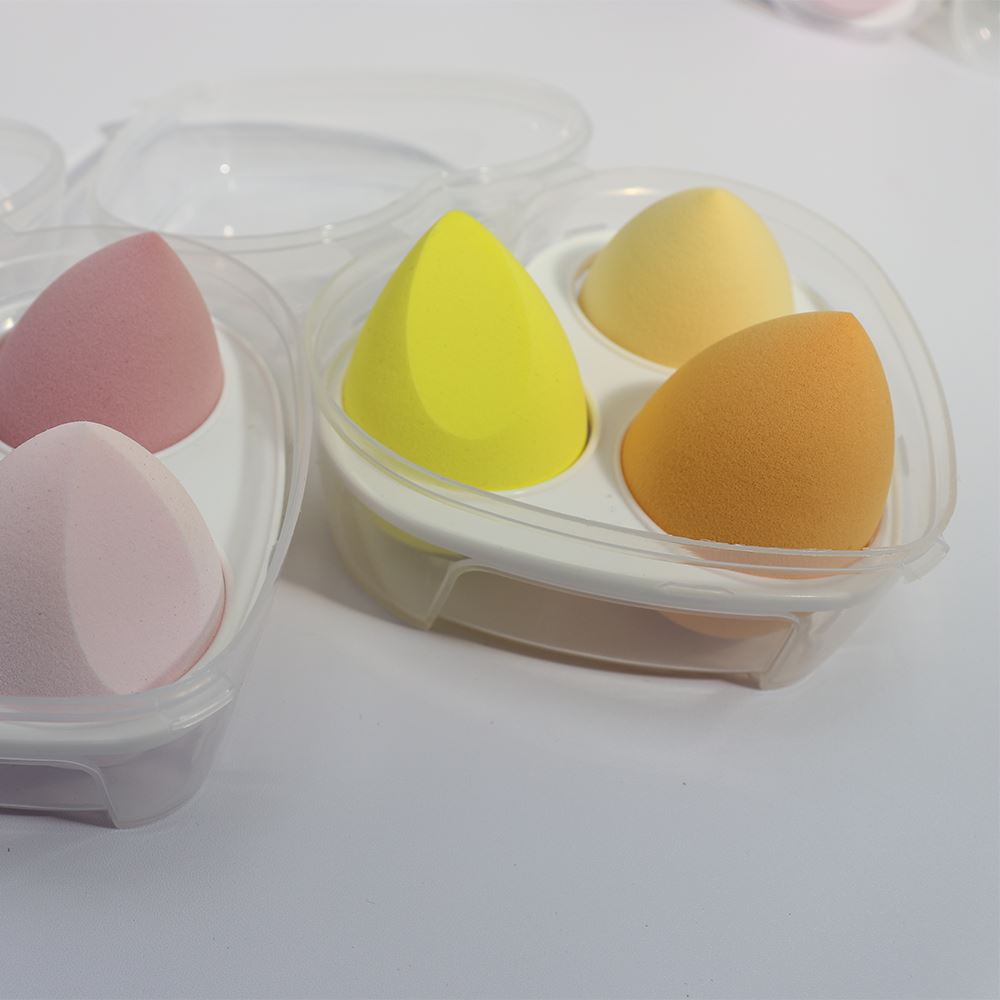 4 colors love box makeup sponge