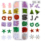 Schneeflocke Weihnachtsmann Baum Nail Art Ornament Glitter Diamant