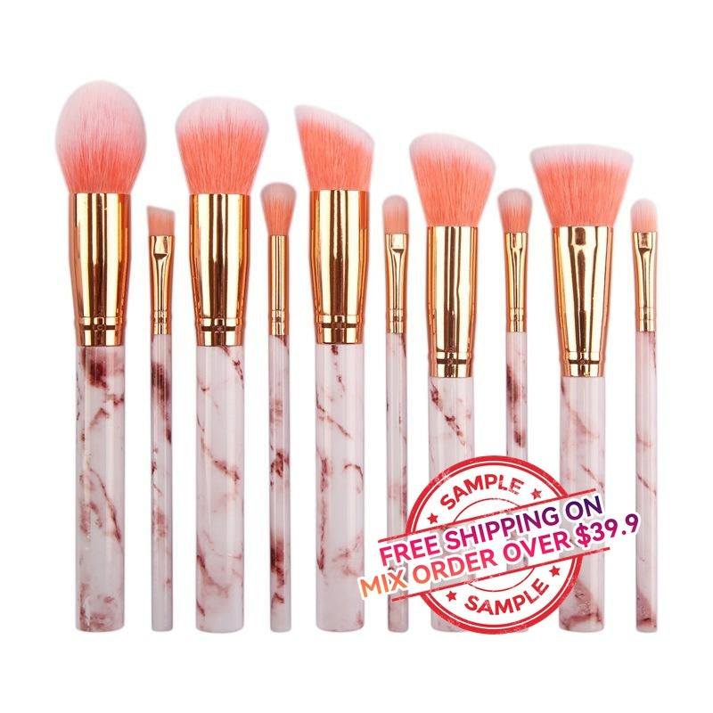 10pcs marble brushes(with bag) - MSmakeupoem.com