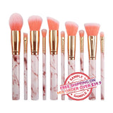 10pcs marble brushes(with bag) - MSmakeupoem.com
