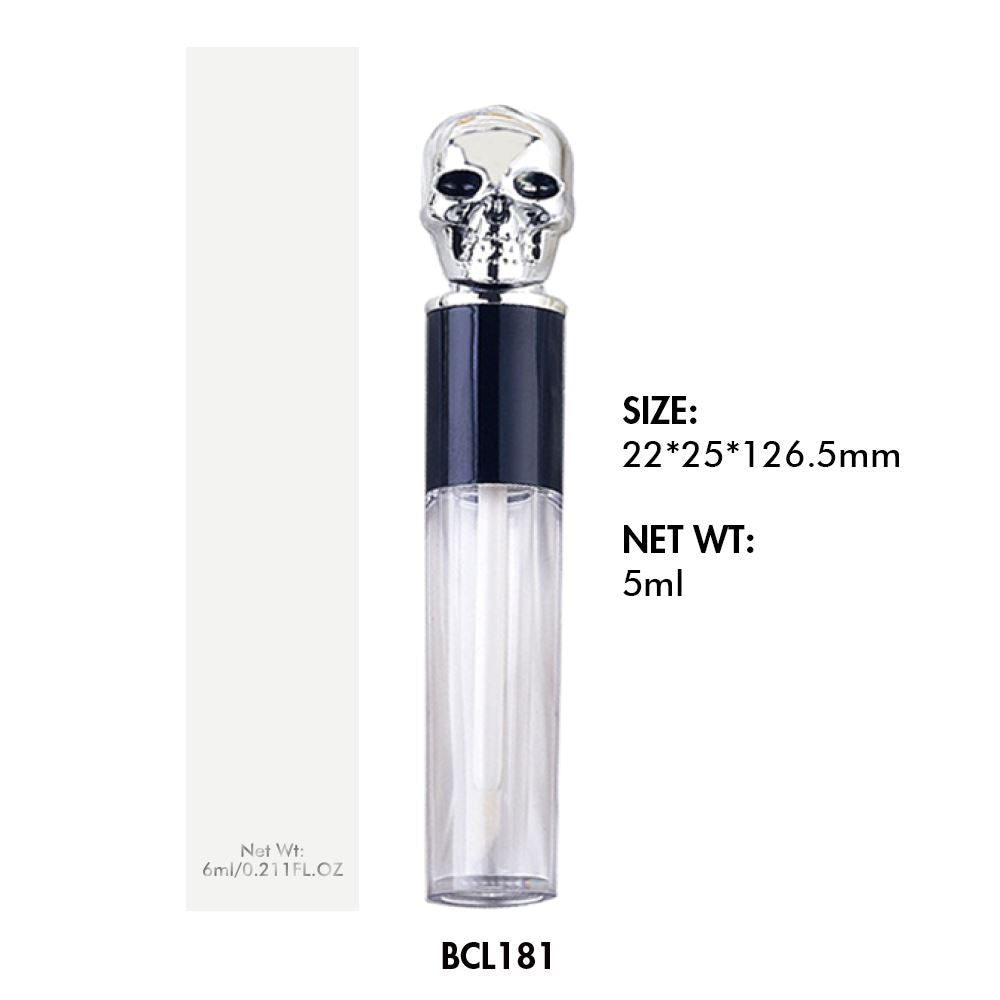 Customized Lipstick / Lip Gloss Skull Cap & Clear Tube