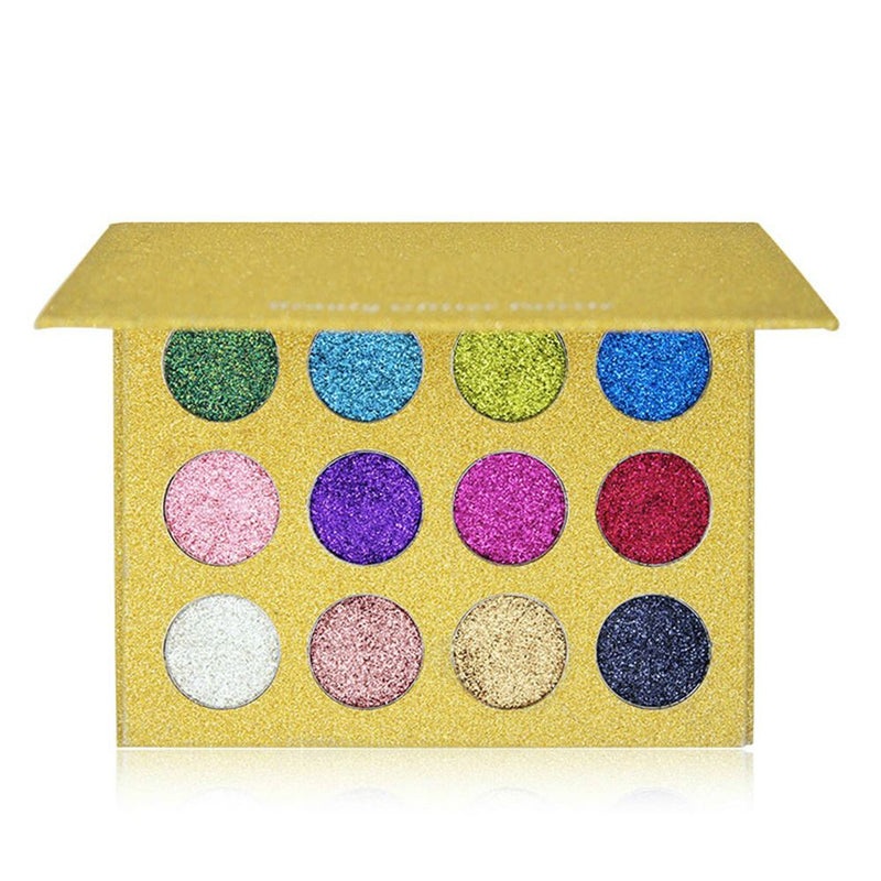 Paleta de sombras de ojos con purpurina prensada de alta calidad Sin marca