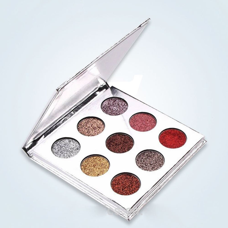 Sombra de ojos con purpurina prensada Super Flash Bright Rainbow Diamond Brillos prensados Paleta de sombras de ojos Cosmética