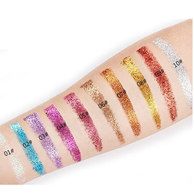 Tipo de sombra de ojos metálica Sombra de ojos con purpurina dorada prensada