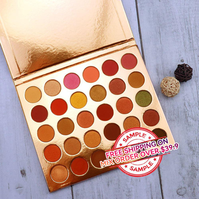 【MUESTRA】Recién llegado Paleta de sombras de ojos de 30 colores de rosa brillante/Sombra de ojos vegana con logotipo personalizado -【Envío gratis en pedidos mixtos superiores a $39.9】