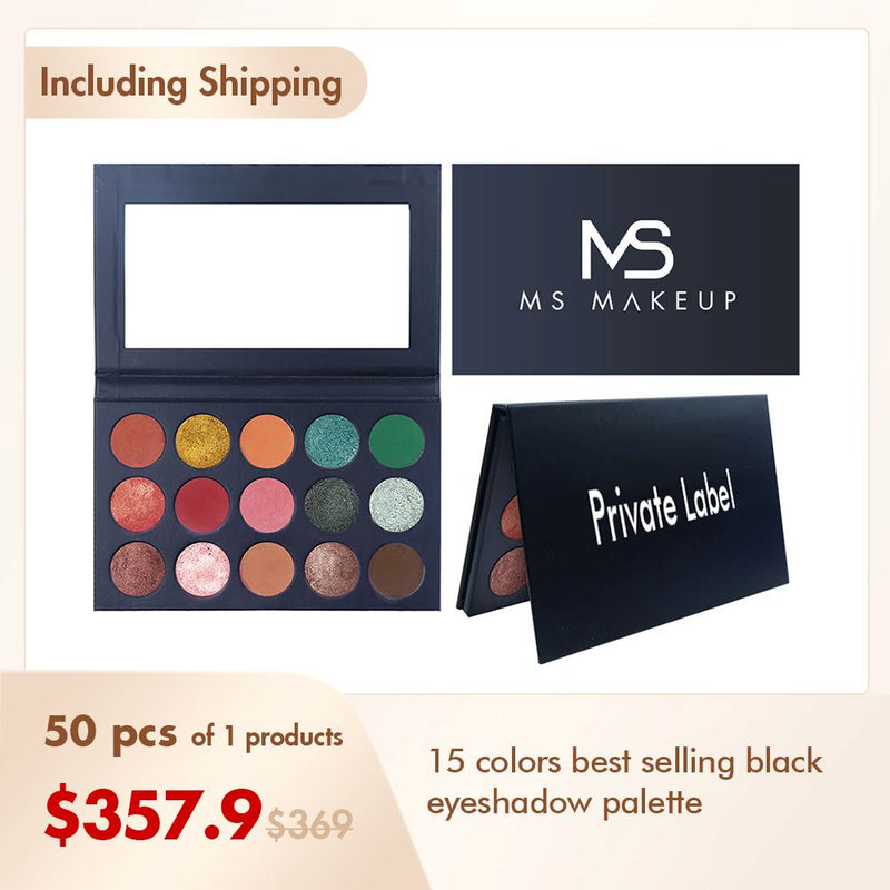 Paleta de sombras de ojos negras más vendidas de 15 colores (50 piezas envío gratis)