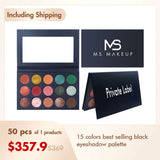 Paleta de sombras de ojos negras más vendidas de 15 colores (50 piezas envío gratis)