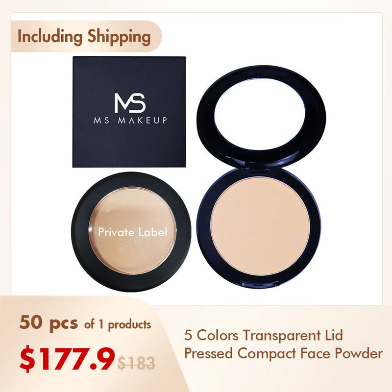 Logotipo personalizado de polvo de maquillaje compacto prensado en 5 colores al por mayor (50 piezas envío gratis)