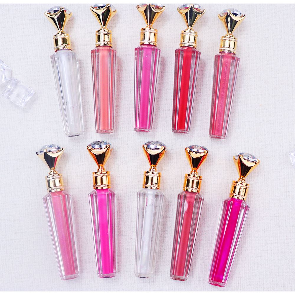 10 Colors Diamond Gold Lid Lip Gloss / Beauty Lipgloss Wholesale