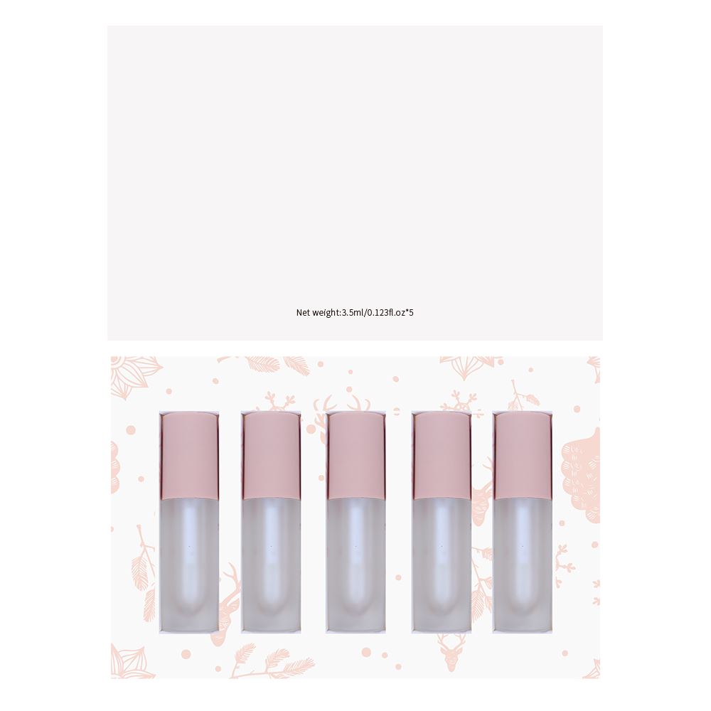 Juego de 5 uds de pintalabios líquido/brillo de labios con tapa rosa mate Diy