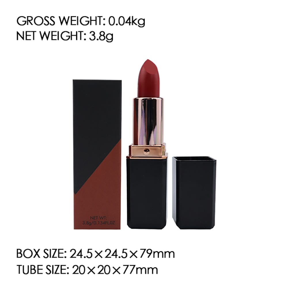 8 color black square tube matte lipstick