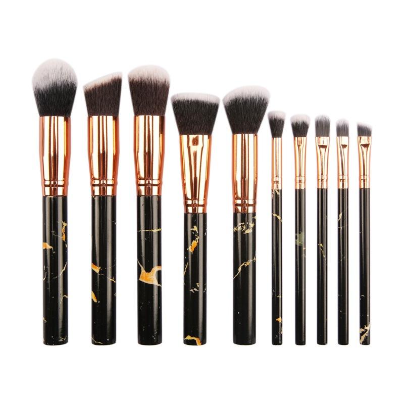 10pcs marble brushes (with holder) - MSmakeupoem.com