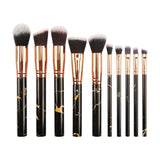 10pcs marble brushes (with holder) - MSmakeupoem.com