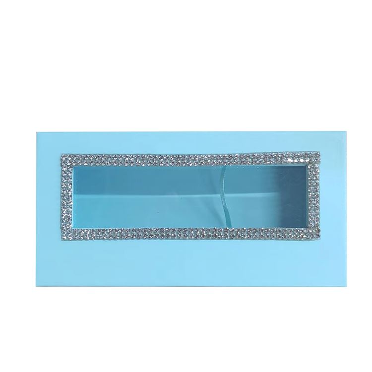1 paire de faux cils en poils de vison imitation 3d avec boîte noire carrée
