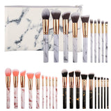 10pcs marble brushes(with bag) - MSmakeupoem.com