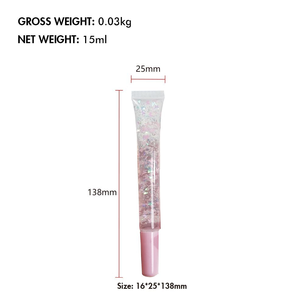 10 Colors Glitter Transparent Slim Tube Lip Gloss