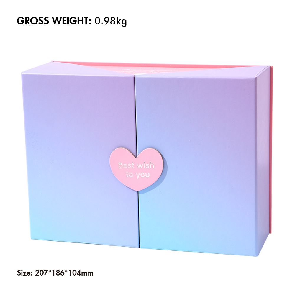 Caja de regalo plegable de 4 colores con bolsa de mano (mediana)