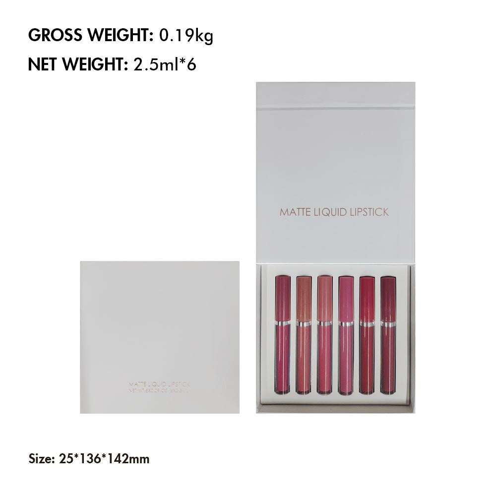 6-Color Matte Liquid Lipstick Set