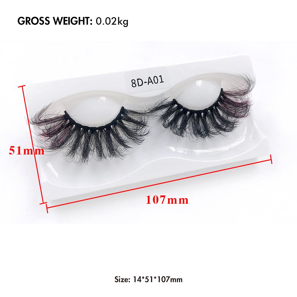 8D Eye End Colorful Fried Hair Thick Exaggerated False Eyelashes