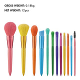 10 brochas de maquillaje con mango de diamante transparente con bolsa