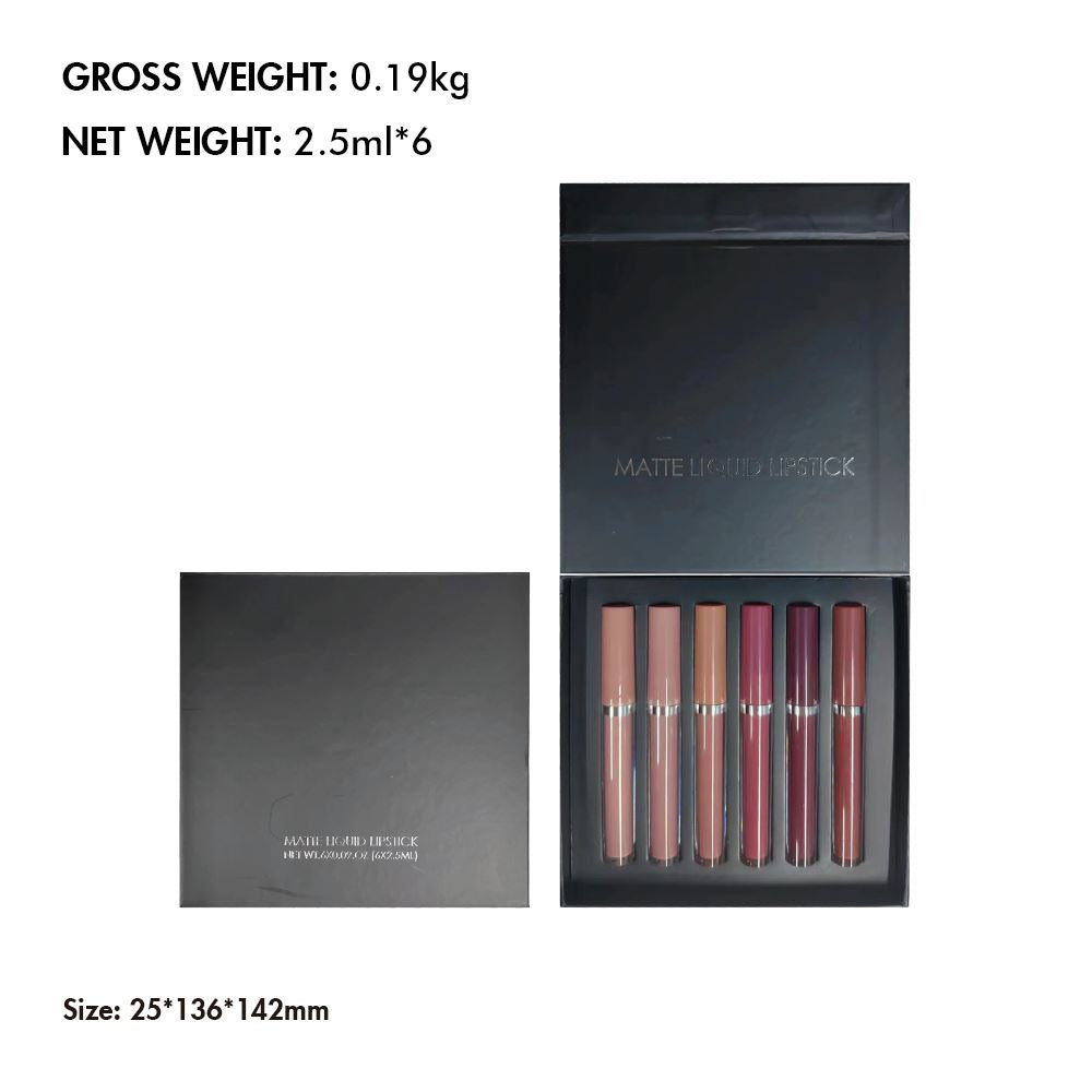6-Color Matte Liquid Lipstick Set