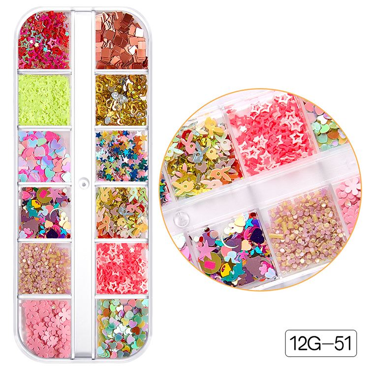 Schneeflocke Weihnachtsmann Baum Nail Art Ornament Glitter Diamant