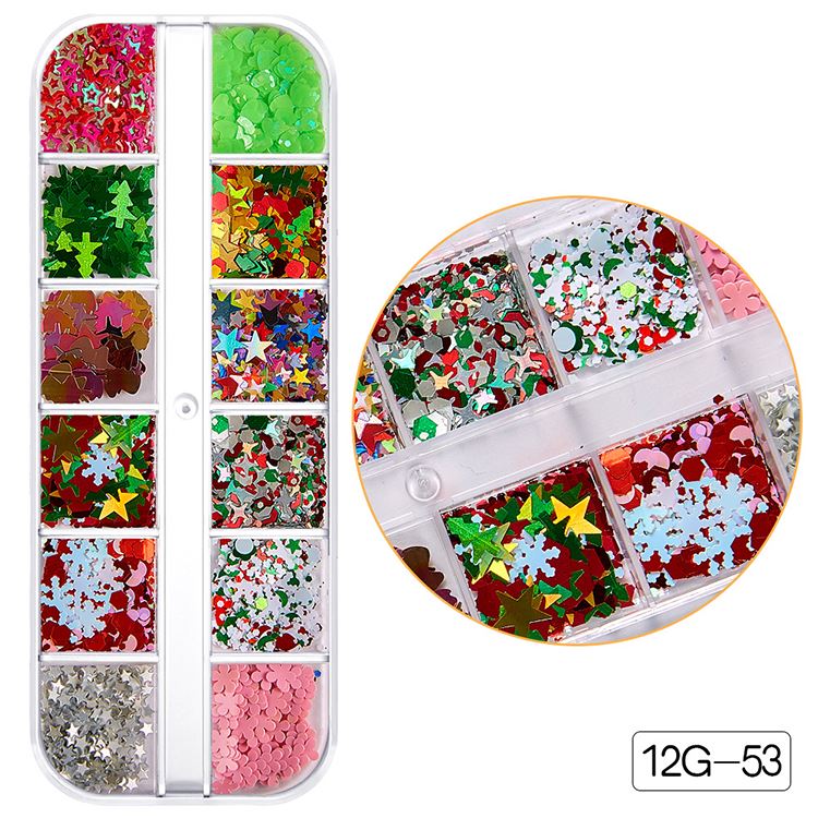 Schneeflocke Weihnachtsmann Baum Nail Art Ornament Glitter Diamant