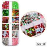 Schneeflocke Weihnachtsmann Baum Nail Art Ornament Glitter Diamant