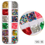 Schneeflocke Weihnachtsmann Baum Nail Art Ornament Glitter Diamant