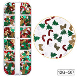 Schneeflocke Weihnachtsmann Baum Nail Art Ornament Glitter Diamant