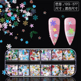 Schneeflocke Weihnachtsmann Baum Nail Art Ornament Glitter Diamant