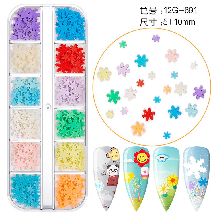 Schneeflocke Weihnachtsmann Baum Nail Art Ornament Glitter Diamant