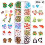 Schneeflocke Weihnachtsmann Baum Nail Art Ornament Glitter Diamant