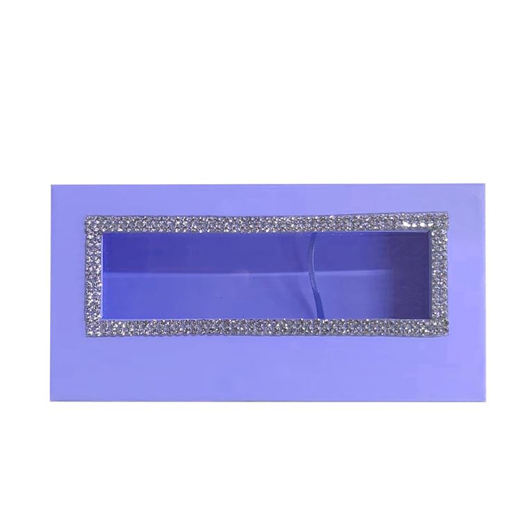 1 paire de faux cils en poils de vison imitation 3d avec boîte noire carrée