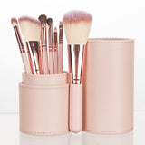7 makeup brushes (with bucket)