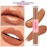 12 Colors 2 In 1 Moisturizing Mirror Lip Glaze Matte Non-stick Liquid Lipstick