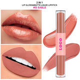 12 Colors 2 In 1 Moisturizing Mirror Lip Glaze Matte Non-stick Liquid Lipstick