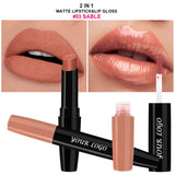 Double-ended 2-in-1 Non-stick Cup Solid Lipstick Liquid Lip Gloss Lip Glaze
