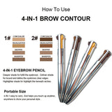4-IN-1 BROW CONTOUR /Schwarz/Dunkelbraun/Mittelbraun/Zartbraun