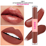 12 Colors 2 In 1 Moisturizing Mirror Lip Glaze Matte Non-stick Liquid Lipstick