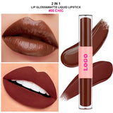 12 Colors 2 In 1 Moisturizing Mirror Lip Glaze Matte Non-stick Liquid Lipstick