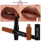 Double-ended 2-in-1 Non-stick Cup Solid Lipstick Liquid Lip Gloss Lip Glaze