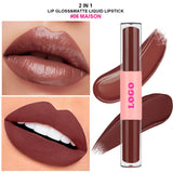 12 Colors 2 In 1 Moisturizing Mirror Lip Glaze Matte Non-stick Liquid Lipstick