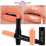 Double-ended 2-in-1 Non-stick Cup Solid Lipstick Liquid Lip Gloss Lip Glaze