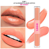 12 Colors 2 In 1 Moisturizing Mirror Lip Glaze Matte Non-stick Liquid Lipstick