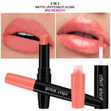 Double-ended 2-in-1 Non-stick Cup Solid Lipstick Liquid Lip Gloss Lip Glaze