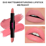 12 Colors 2 In 1 Double-headed Non-stick Cup Lipstick Moisturizing Non-fading Lipstick