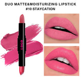 12 Colors 2 In 1 Double-headed Non-stick Cup Lipstick Moisturizing Non-fading Lipstick