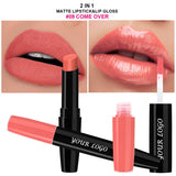 Double-ended 2-in-1 Non-stick Cup Solid Lipstick Liquid Lip Gloss Lip Glaze